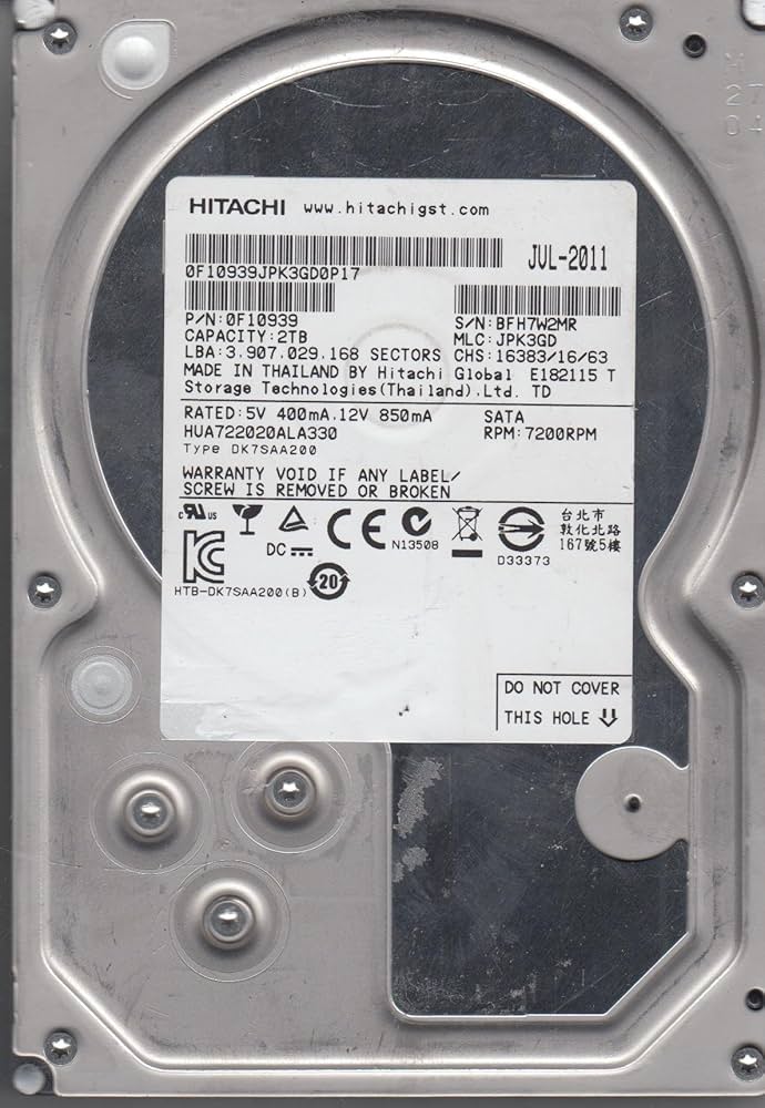 Amazon | HUA722020ALA330 PN 0F10939 MLC JPK3GD Hitachi 2TB SATA