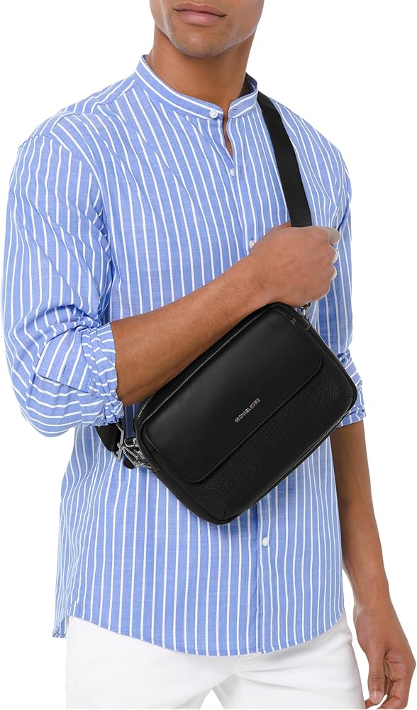 Michael Kors Men's Hudson Utility Crossbody Bag, Black, One Size