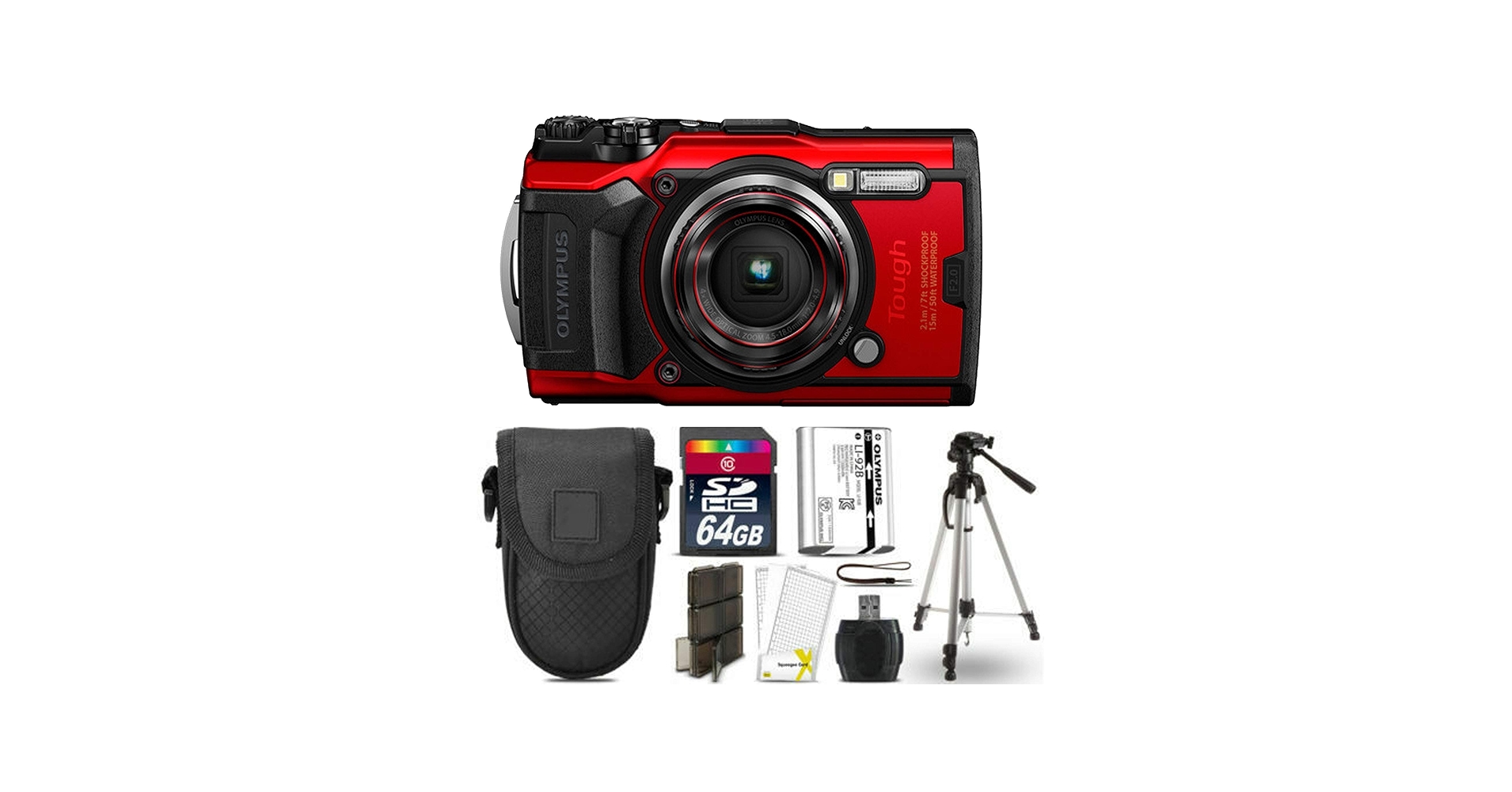 Amazon.com : Olympus Tough TG-6 Digital Camera (Red) with Tripod