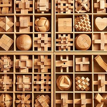 Amazon.co.jp: 立体パズル 6個セット レベル1~6 木製の知育玩具 3D