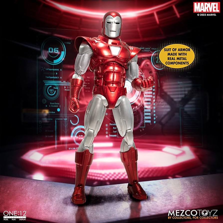 Amazon.com: Mezco ONE:12 Collective Iron Man: Silver Centurion