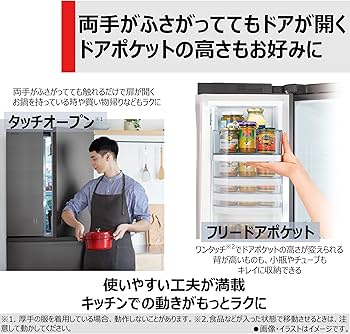 Amazon | 東芝 冷蔵庫 幅65.0㎝ 461L フレンチドア GR-W460FZ(ZH