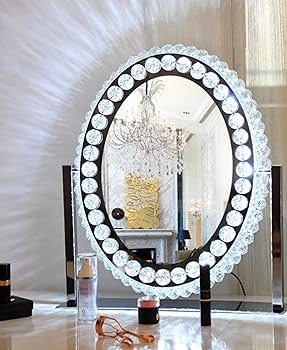 Amazon | Ncolor 女優ミラー ハリウッドミラー ライト付き クリスタル