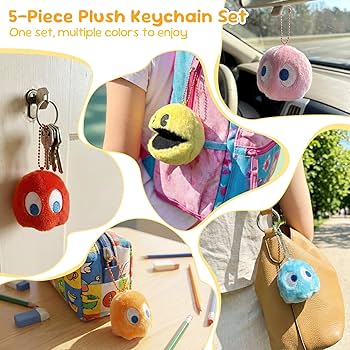 Amazon.co.jp: パックマン ぬいぐるみ キーホルダー 5個セット とても