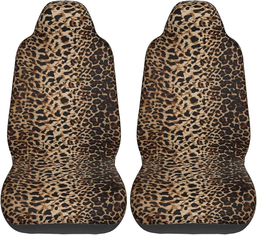Amazon | ヒョウ柄 豹柄 (5) カーシートカバー 2枚セット 前席用 軽