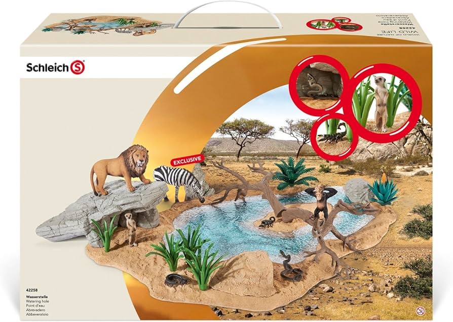 美品】Schleich シュライヒ 水飲み場 動物セット Amazon.co.jp