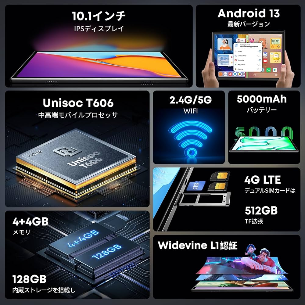 Amazon.co.jp: 【Android 13 最新8コア】タブレットCHUWI Hi10 XPro10