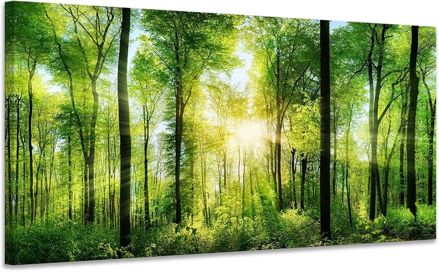 Amazon.co.jp: 山 絵 木の絵 アートパネル 森林 自然 絵画 風景画