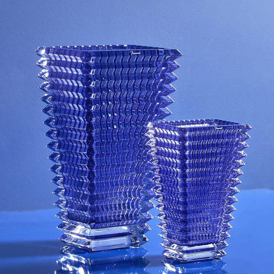 Amazon.com: Baccarat Crystal Large Rectangular Eye Vase - Blue