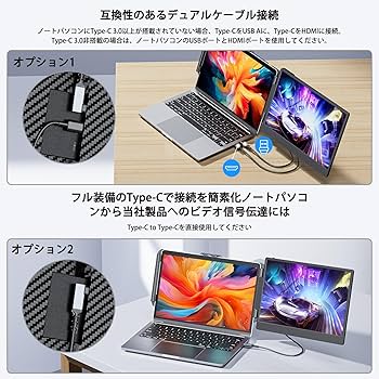 Amazon.co.jp: Laptomo S1 デュアルモニター 14インチ IPS ポータブル