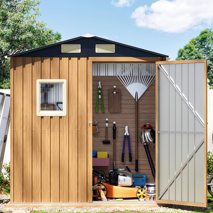 Amazon.com : Panovue 6X4FT Garden Storage Shed with Lockable Door