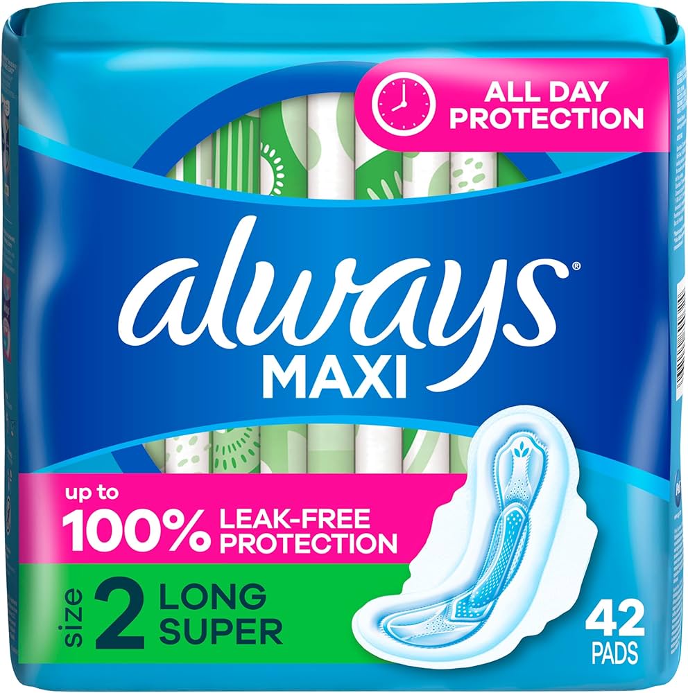 Amazon.com: Always Maxi Feminine Pads with Wings for Women, Size 2