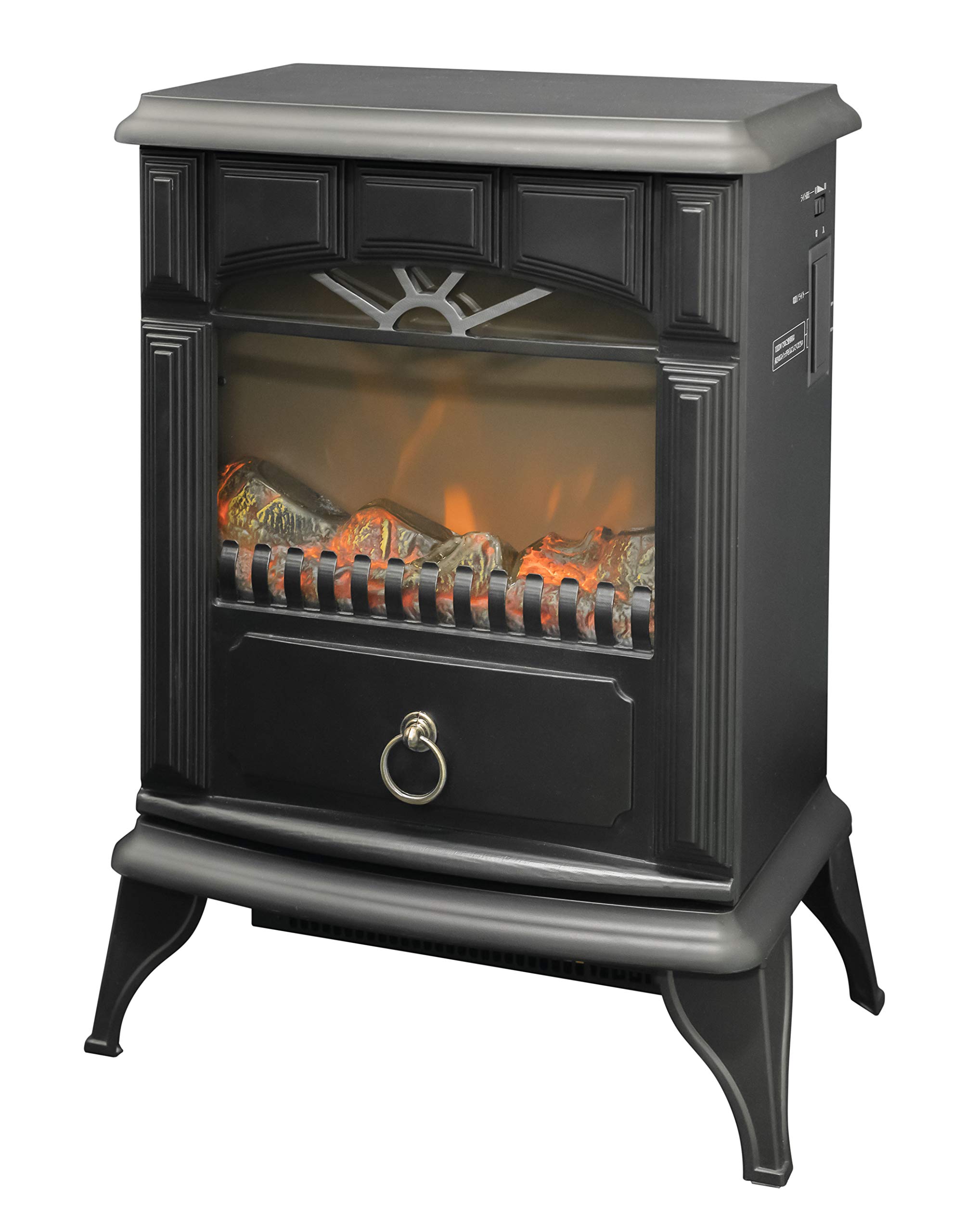 Amazon | [山善] 暖炉型ヒーター 疑似炎 照度調整機能付き