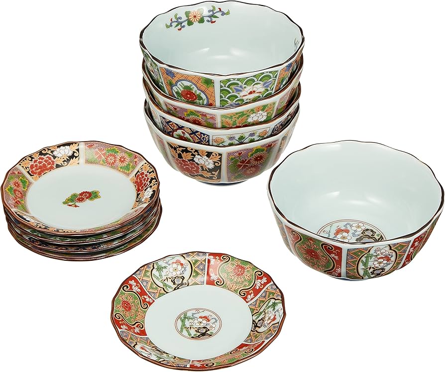Amazon.co.jp: 食器セット : 有田焼 古伊万里絵変り 皿鉢 セット