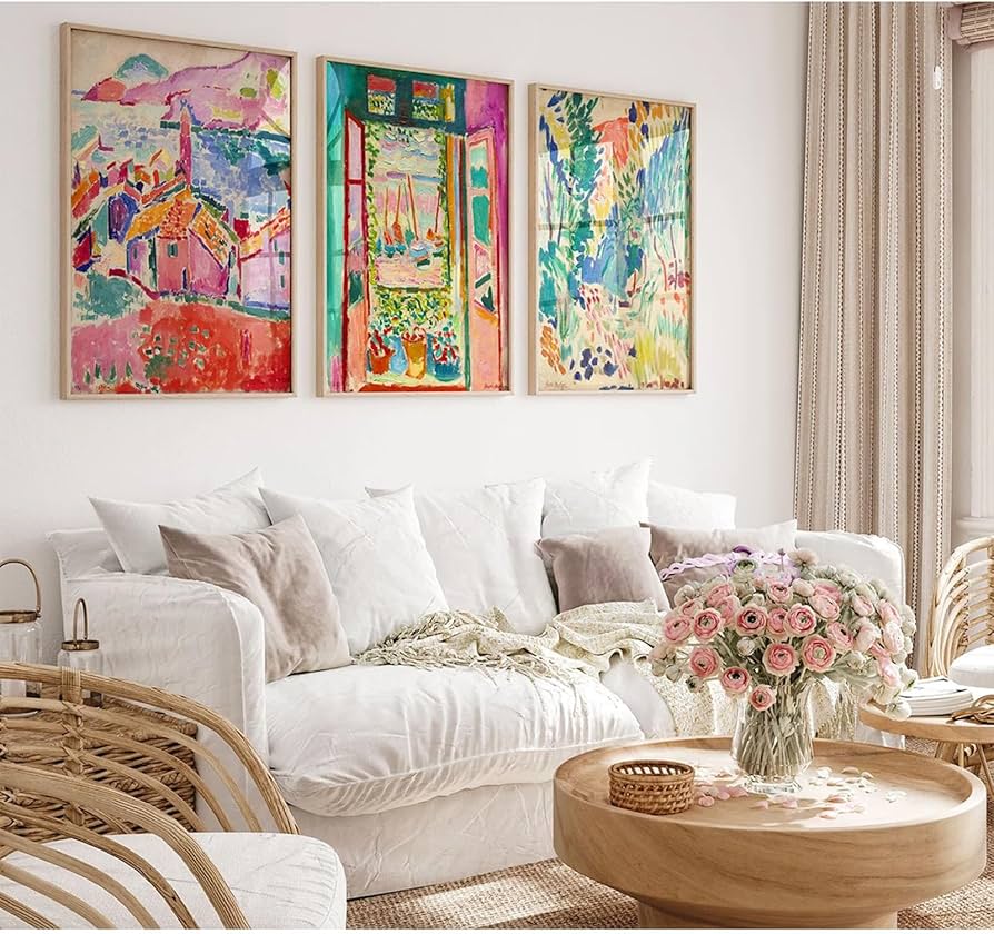 Amazon.com: Pennclys Henri Matisse Wall Art Pink Aesthetic Canvas