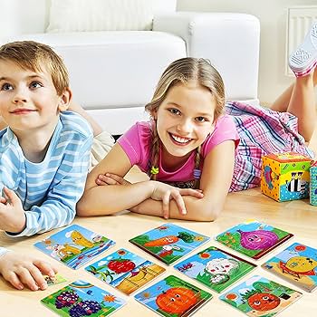 Amazon.com: SANNIX 12 Pack Wooden Jigsaw Puzzles for Toddlers 3 4