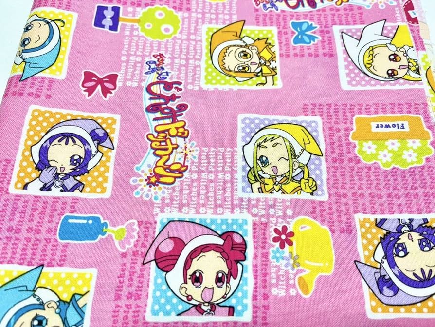 Amazon | おジャ魔女どれみ ドッカ〜ン プリント生地 当時物 102×100