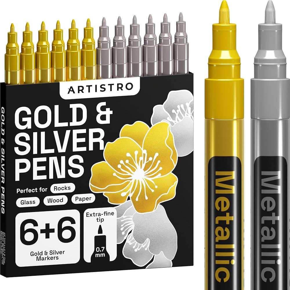 Amazon.co.jp: Gold & Silver Paint Pens ゴールド&シルバー ペイント