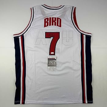 Autographed/Signed Larry Bird United States USA White 1992 Dream
