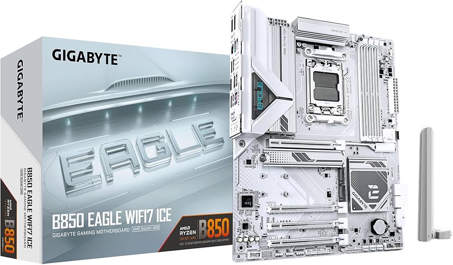 GIGABYTE B850 EAGLE WIFI7 ICE LGA1851 DDR5 7600MHz(OC) PCIe 5.0 M