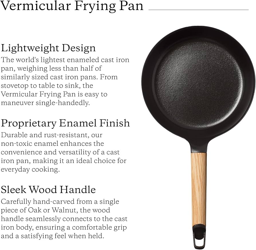 Amazon.com: Vermicular Frying Pan with Glass Lid | 20cm (7.9