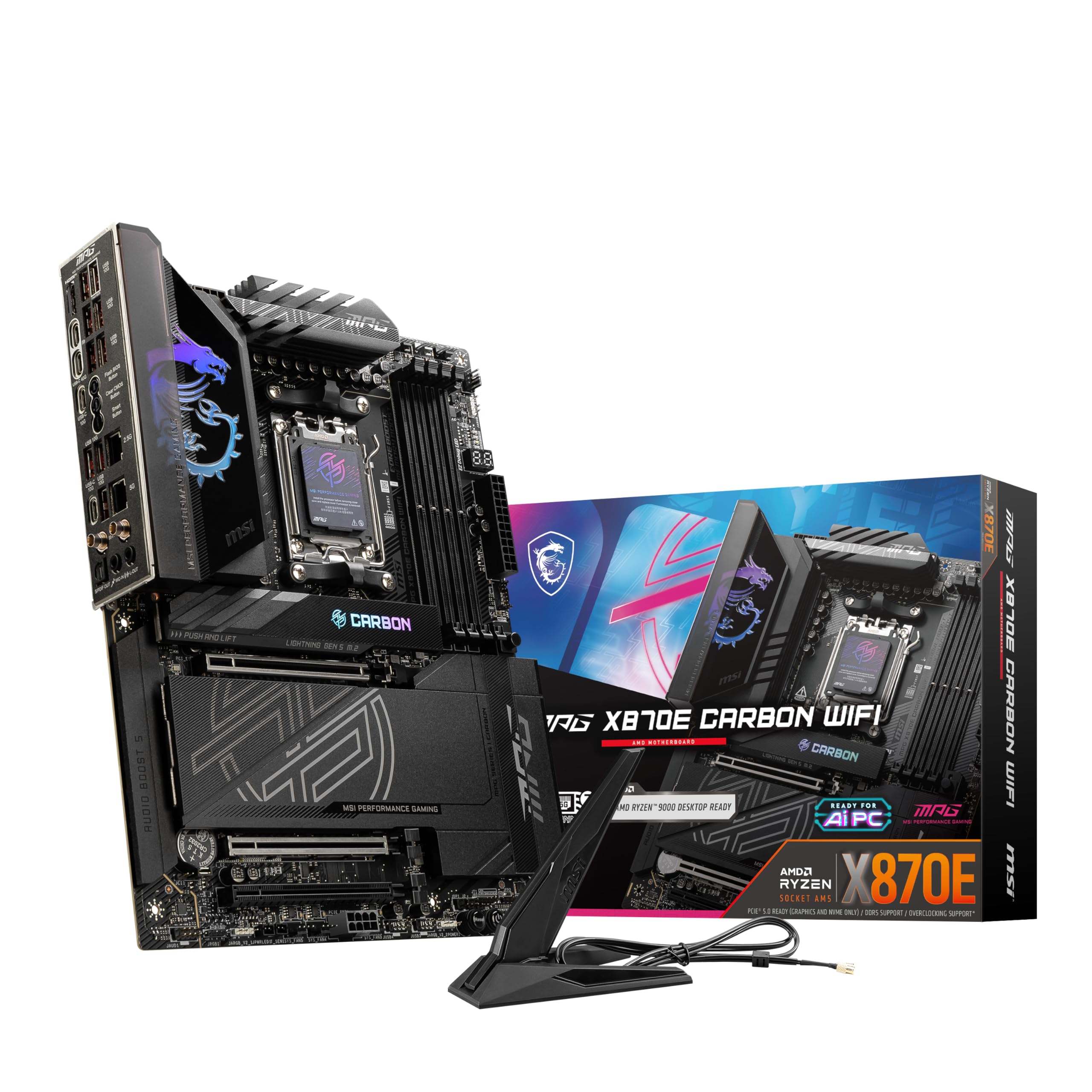 MSI MPG X870E Carbon WiFi Gaming Motherboard (AMD Ryzen 9000/8000