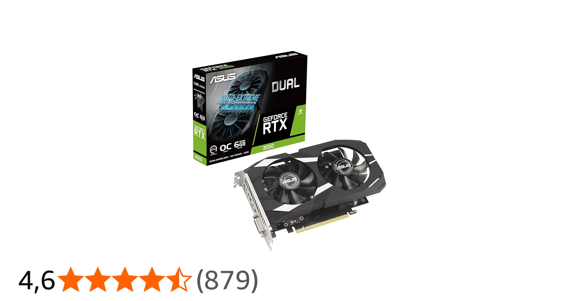 ASUS Placa gráfica dupla NVIDIA GeForce RTX 3050 6GB OC Edition