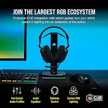 Amazon.com: Corsair HS80 RGB Wireless Multiplatform Gaming Headset