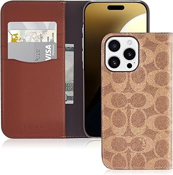Amazon.com: Coach Signature Canvas Wallet Folio iPhone 16 Pro Max
