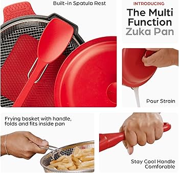 Amazon.com: ZUKA 10 in 1 Ceramic Pan by Granitestone, Large 10