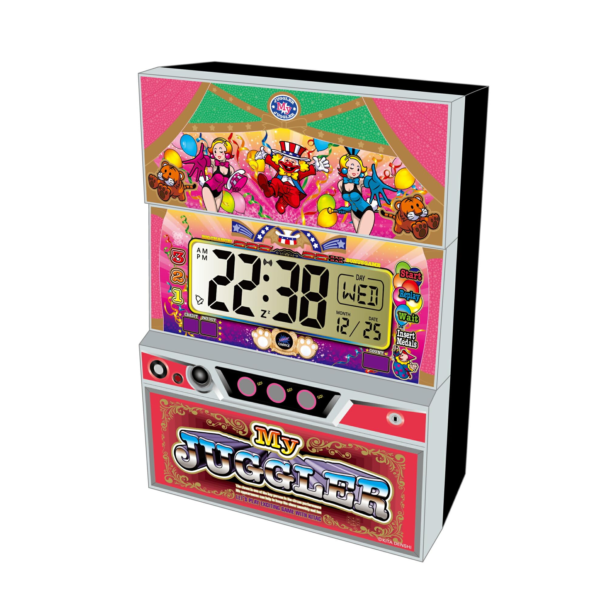 Amazon.co.jp: ジャグラー スロットクロック 置き時計 カレンダー