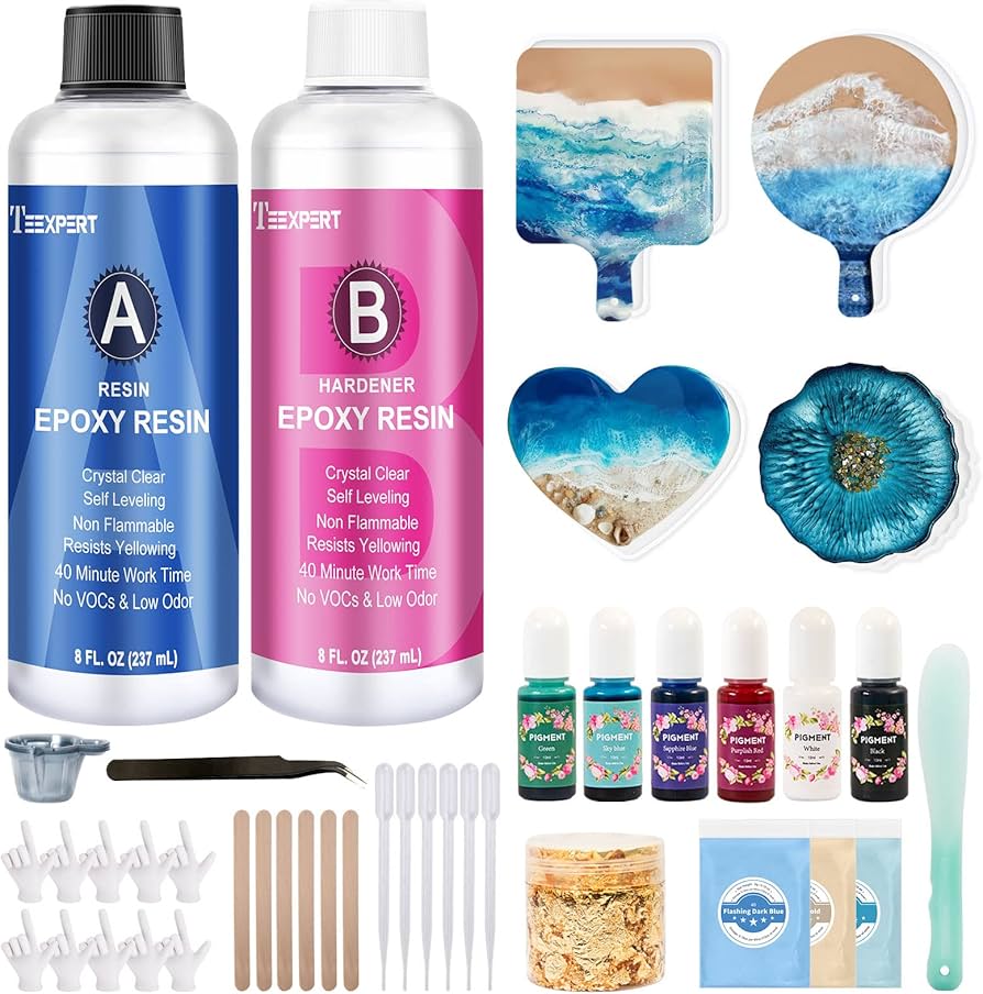 Amazon | TEEXPERT エポキシ樹脂キット 2液性レジン液セット 主剤237ml