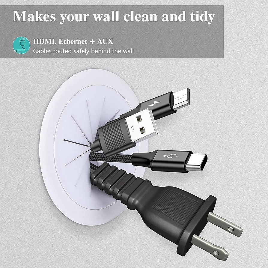 Amazon.com: 4 Pack TV Cord Hider for Wall Mounted TV 2.36in (60mm