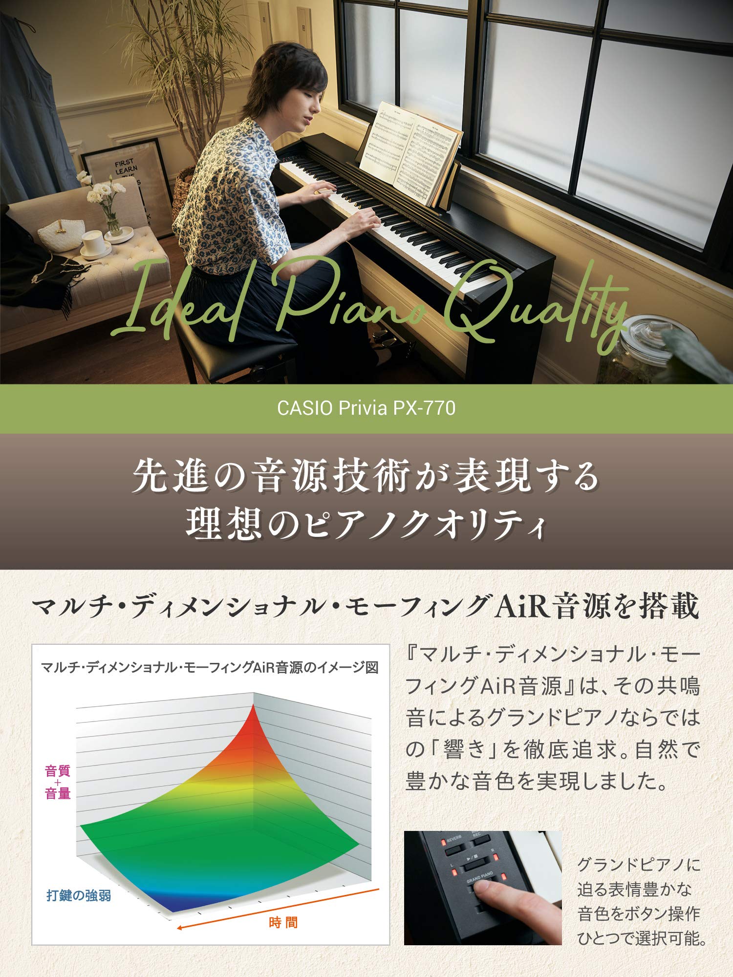 Amazon | CASIO(カシオ) 88鍵盤 電子ピアノ Privia PX-770BN オーク