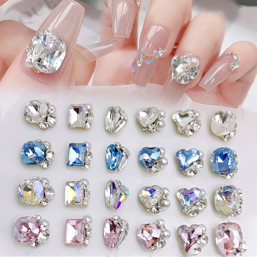 Amazon | Sucodver ネイルパーツ ストーン ネイルストーン ハート 四角