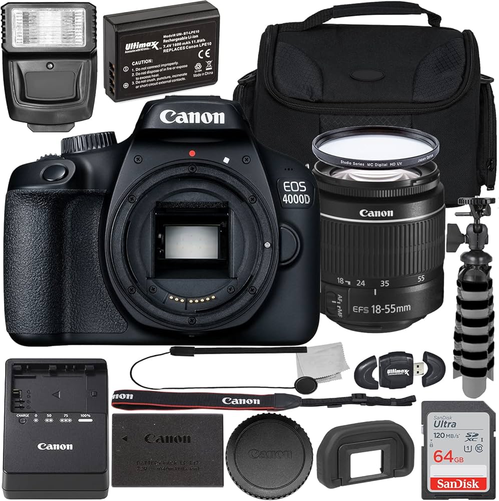 Amazon | Canon EOS 4000D (Rebel T100) デジタル一眼レフカメラ EF-S