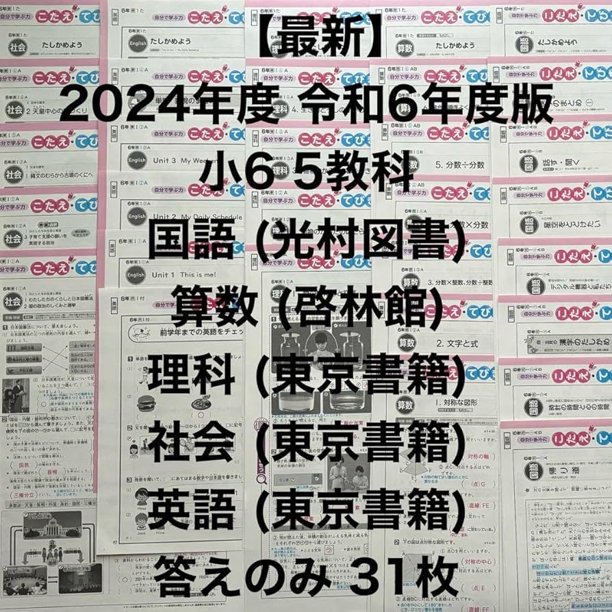 最新版！小6国語答え見なおしシート光村図書 青葉出版カラーテスト 最新