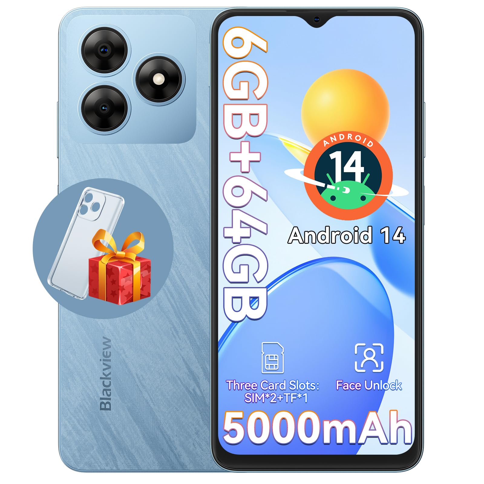 Amazon.com: Blackview Wave 8C Unlocked Cell Phone, Android 14