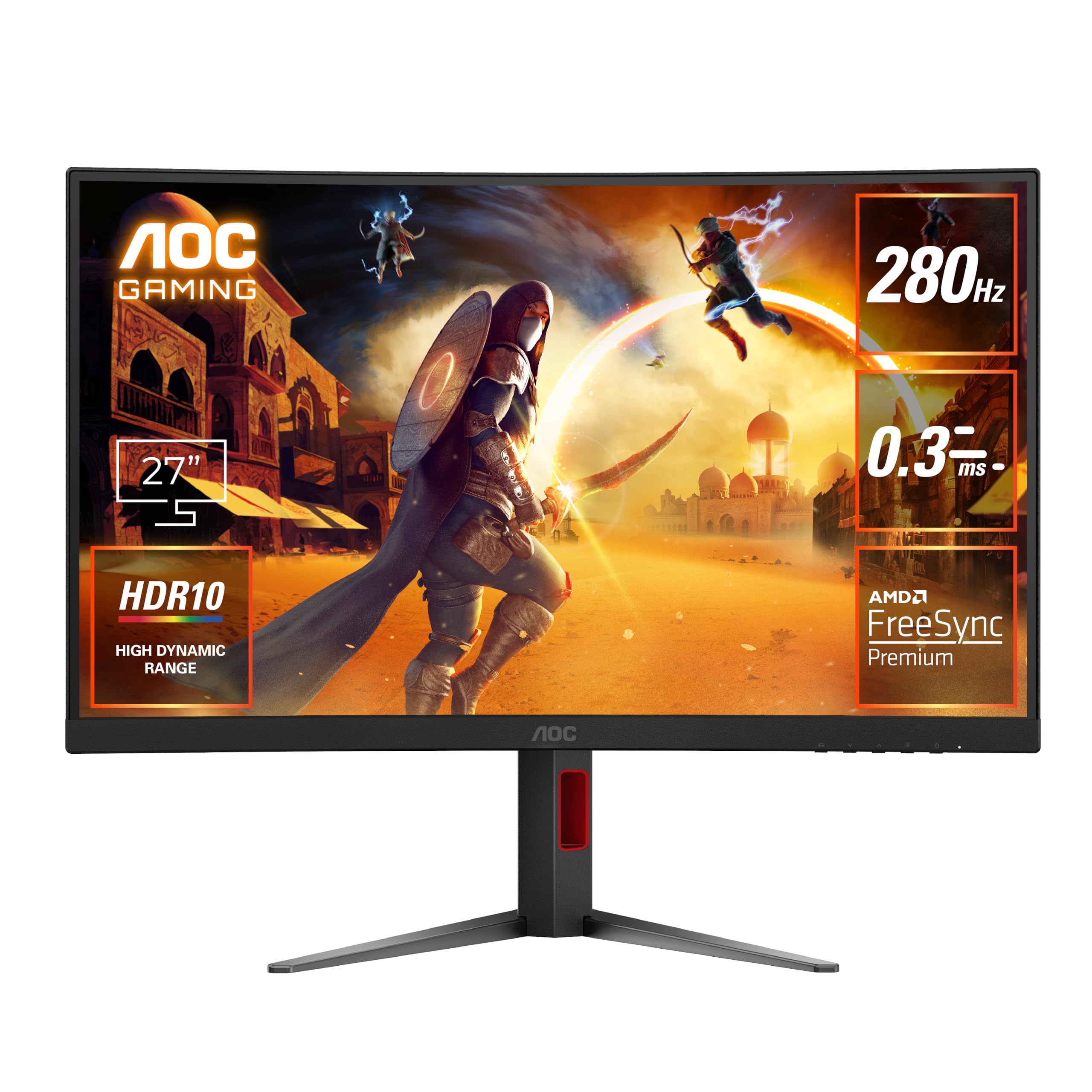 Amazon.co.jp: AOC 湾曲ゲーミングモニター 27インチ, フルHD@280Hz