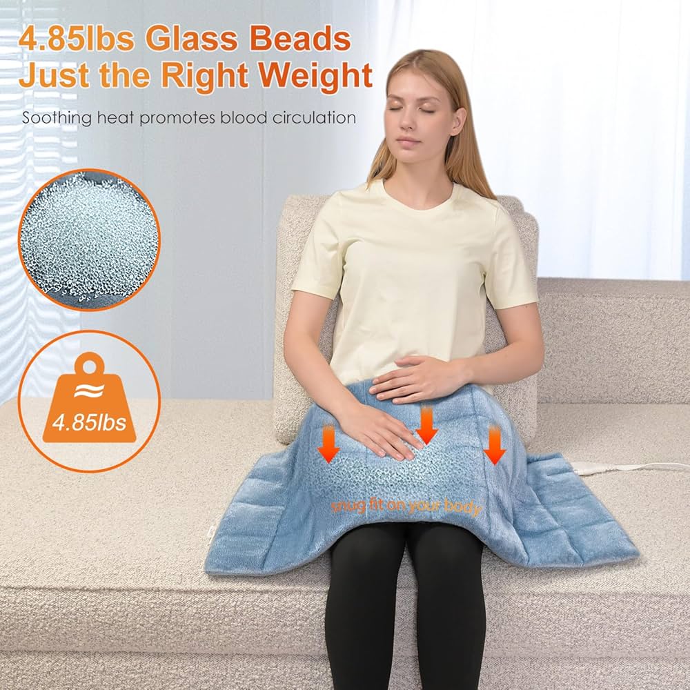 Amazon.com: Massaging Heating Pad for Back Pain Cramps Relief,18