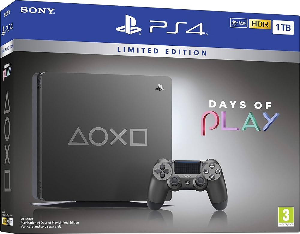 Amazon.com: Days of Play Limited Edition Steel Black 1TB PS4 (PS4