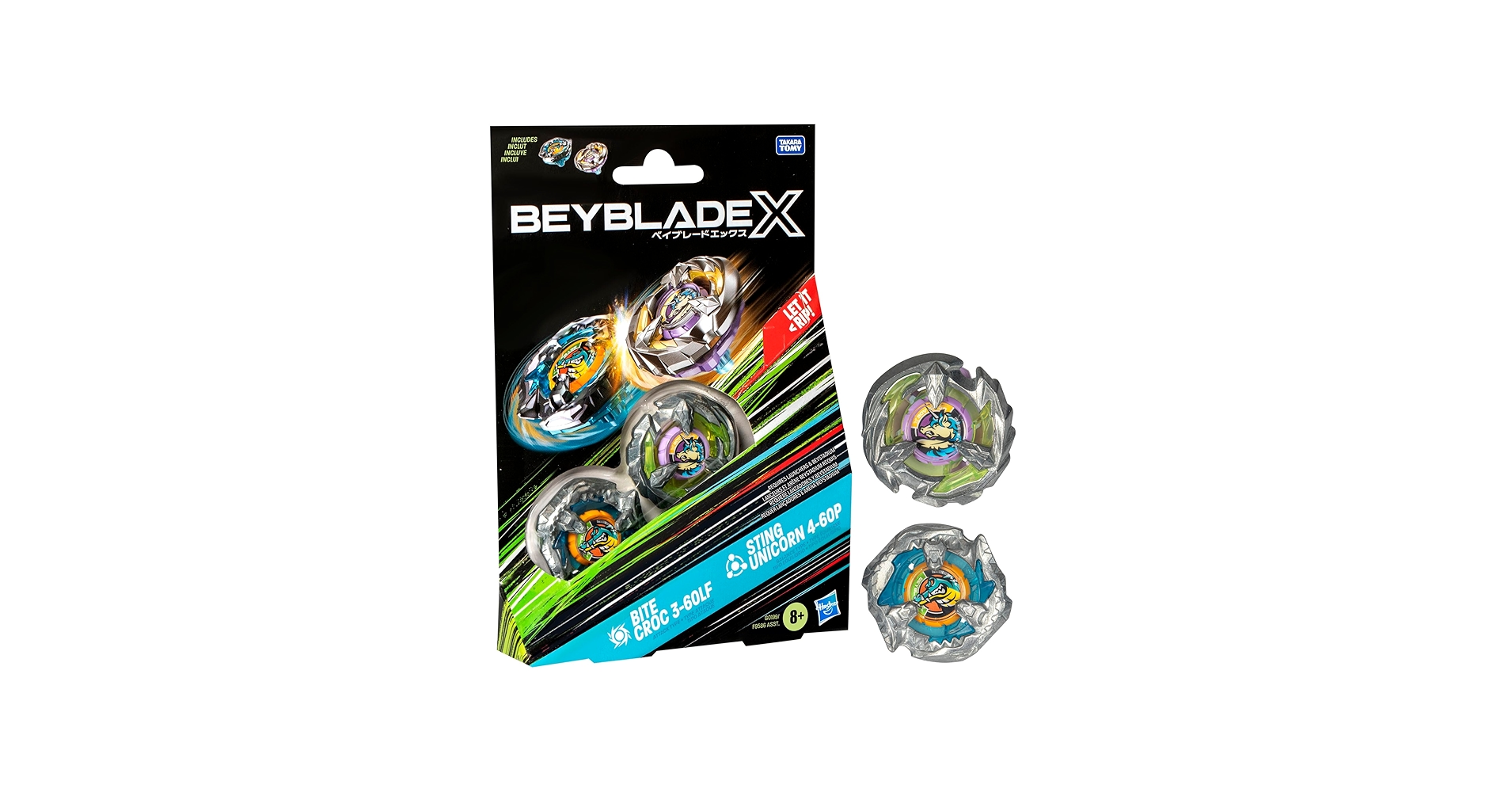 Amazon.com: Beyblade X Bite Croc 3-60LF and Sting Unicorn 4-60P