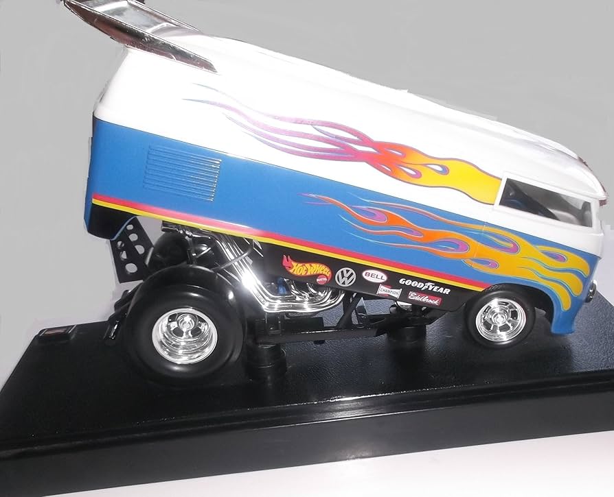 Amazon.co.jp: CUSTOMIZED VW DRAG BUS * White & Blue * 1:18 Scale