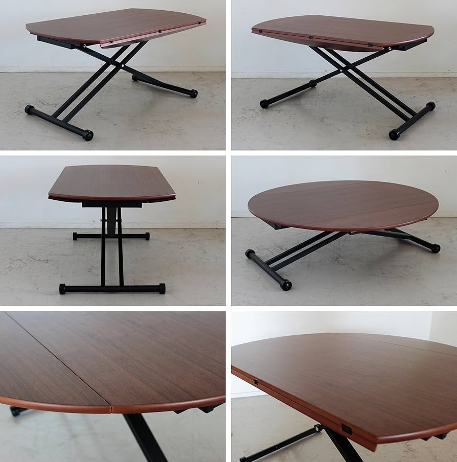 Amazon.co.jp: 大川家具 東馬 昇降テーブル ブラウン 120cm幅 アイルス