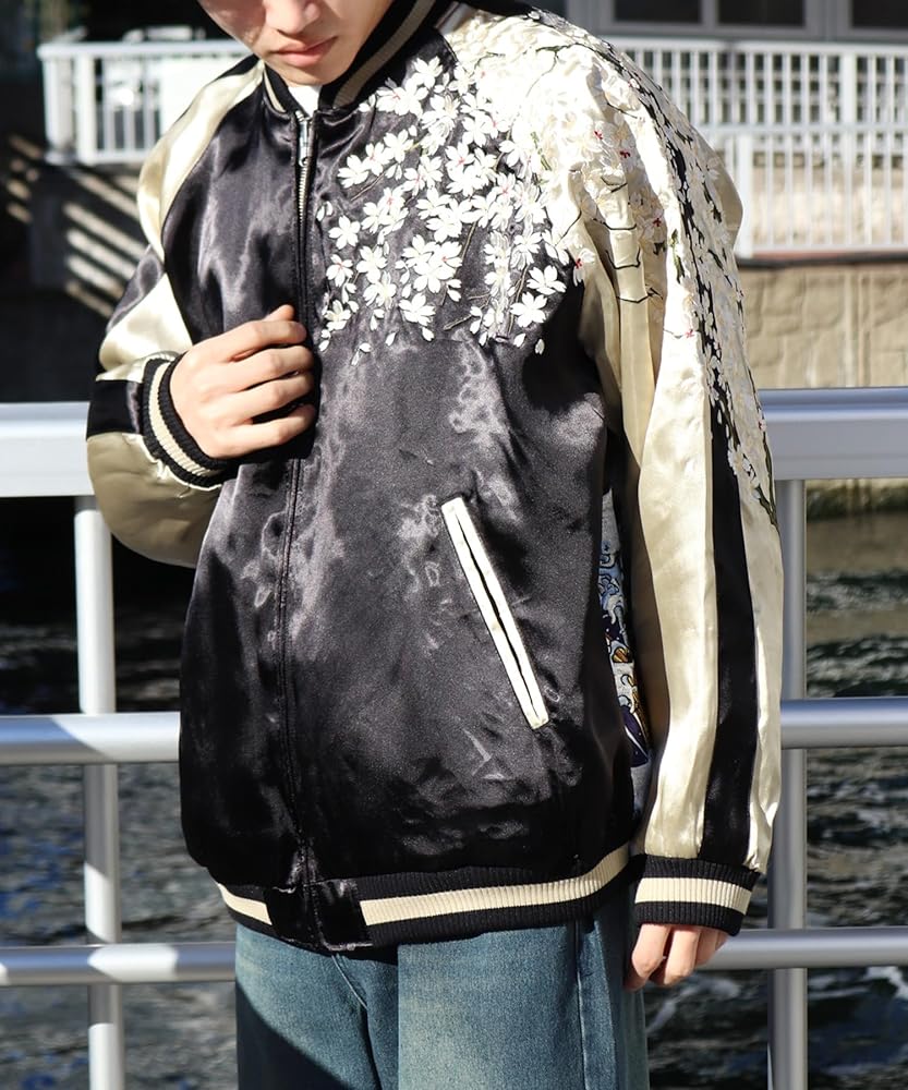 Amazon | [HYAKKA RYOURAN] 百花繚乱 和柄 総刺繍 リバーシブル