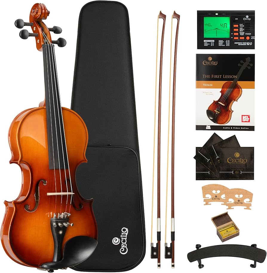 Amazon.com: Cecilio 4/4 Violin Set Full Size Fiddle Solidwood