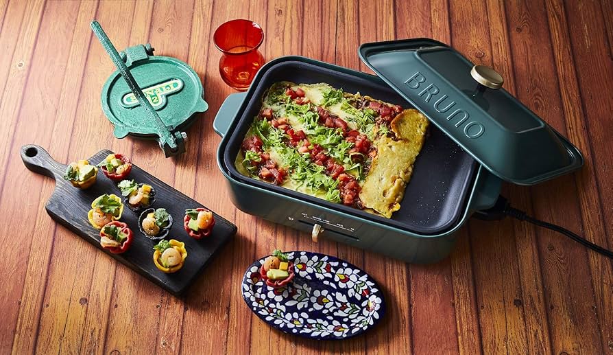 Amazon | bruno コンパクトホットプレート [ カクタスグリーン / 本体