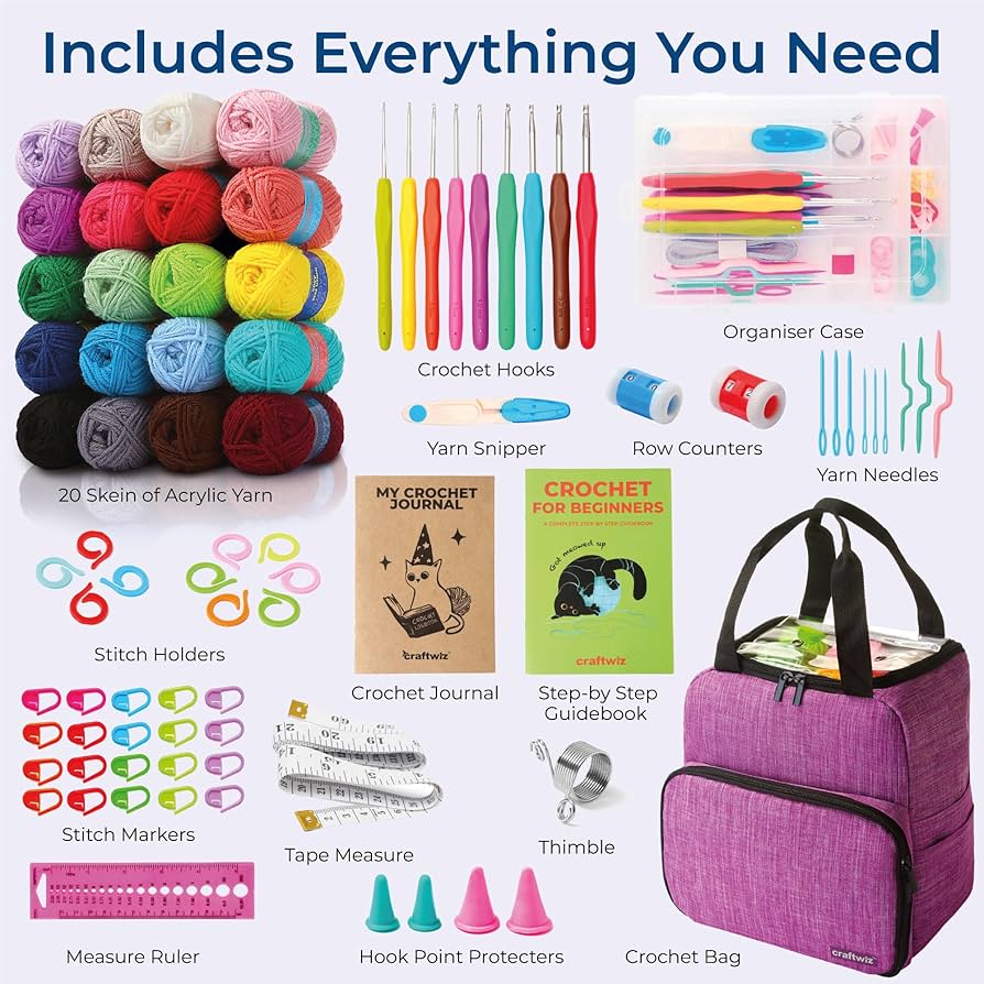 Amazon.com: Craftwiz Learn to Crochet Kit for Beginners Adults
