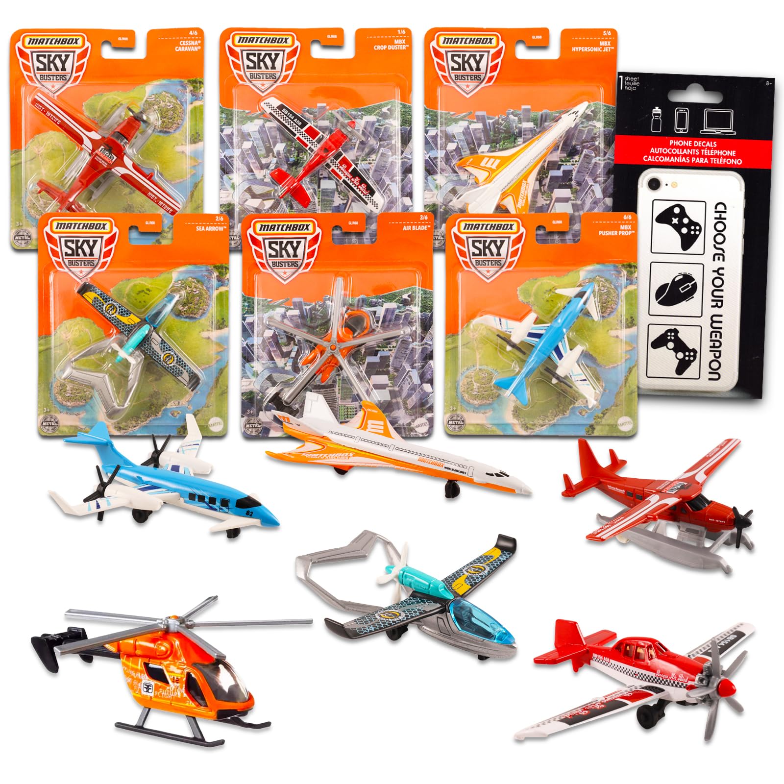 Amazon.co.jp: Matchbox Sky Busters 6個パック おもちゃ 飛行機