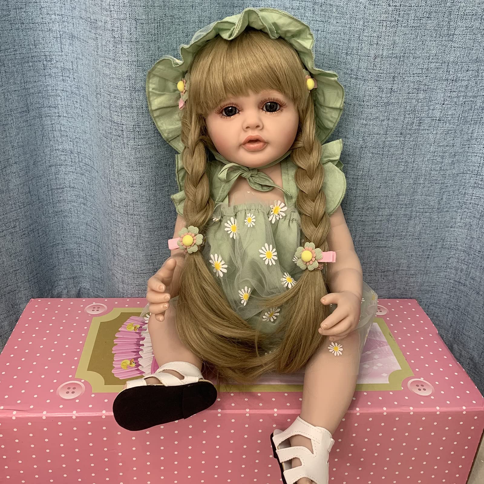 Amazon.co.jp: 55cm フルボディシリコーンリボーンドール長い髪リアル